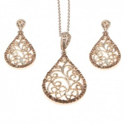 parure donna ciondolo e orecchini con strass