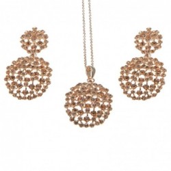 parure donna ciondolo e orecchini con strass