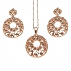 parure donna ciondolo e orecchini con strass