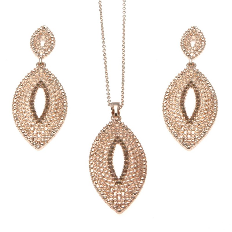 parure donna ciondolo e orecchini con strass