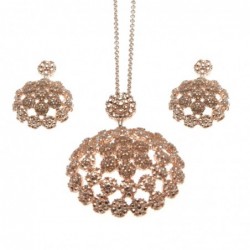 parure donna ciondolo e orecchini con strass