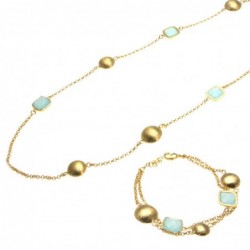 parure donna collana e bracciali con sristalli sfaccettati