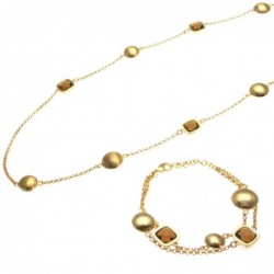 parure donna collana e bracciali con sristalli sfaccettati