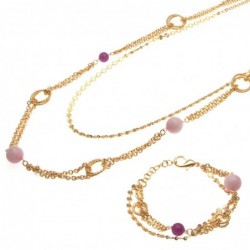 parure donna collana e bracciale in bronzo e pietre