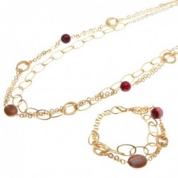 parure donna collana e bracciale in bronzo e pietre