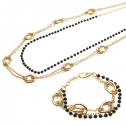 parure donna collana e bracciale in bronzo e pietre