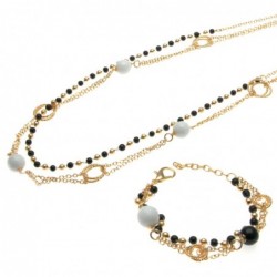 parure donna collana e bracciale in bronzo e pietre
