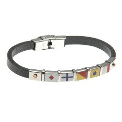 bracciale uomo con bandiere in pelle