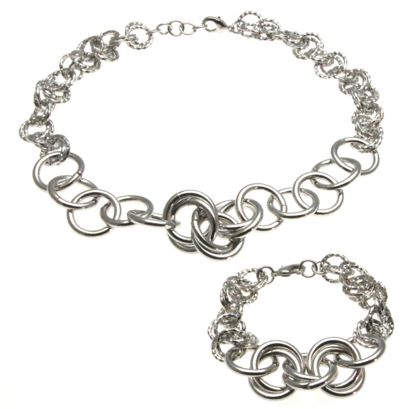 parure donna collana girocollo e bracciale