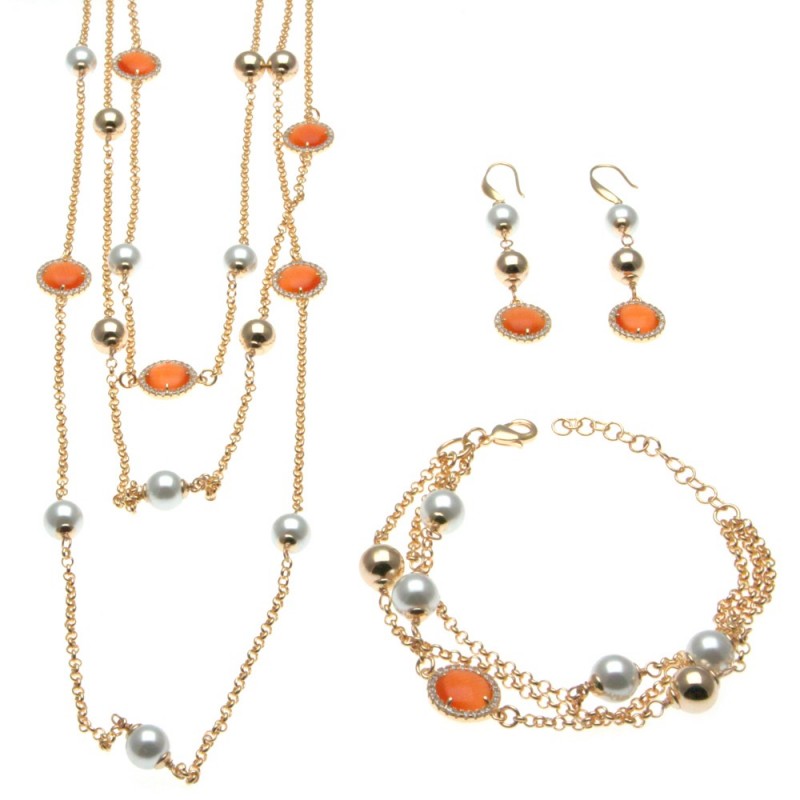 parure donna collana bracciale e orecchini