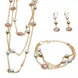 parure donna collana bracciale e orecchini