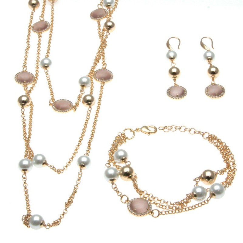 parure donna collana bracciale e orecchini