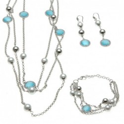 parure donna collana bracciale e orecchini