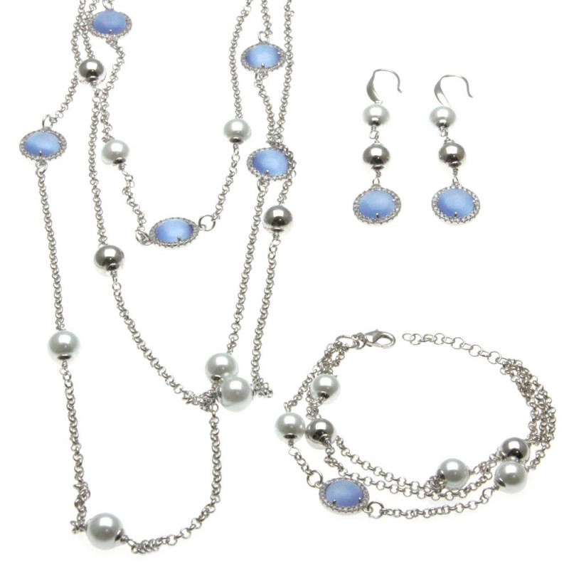 parure donna collana bracciale e orecchini