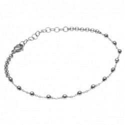bracciale donna a palline in acciaio per lettere