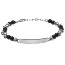 bracciale uomo in pietre dure con piastra per incisioni