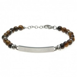 bracciale uomo in pietre dure con piastra per incisioni