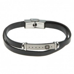 bracciale uomo in pelle con timone