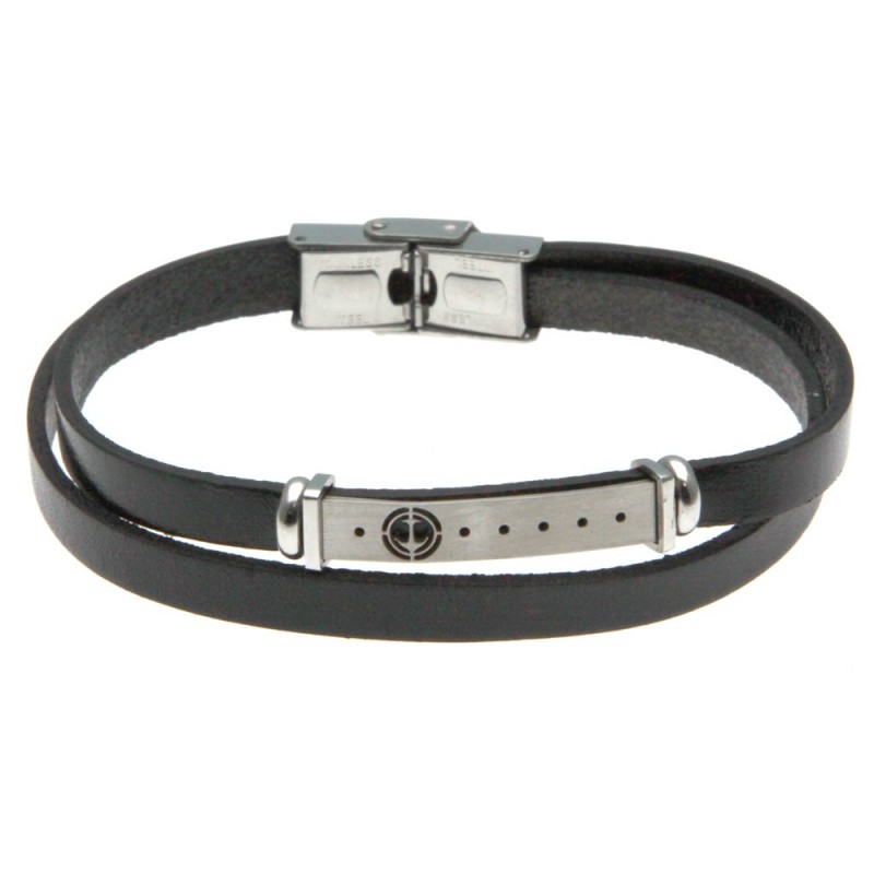 bracciale uomo in pelle con ancora
