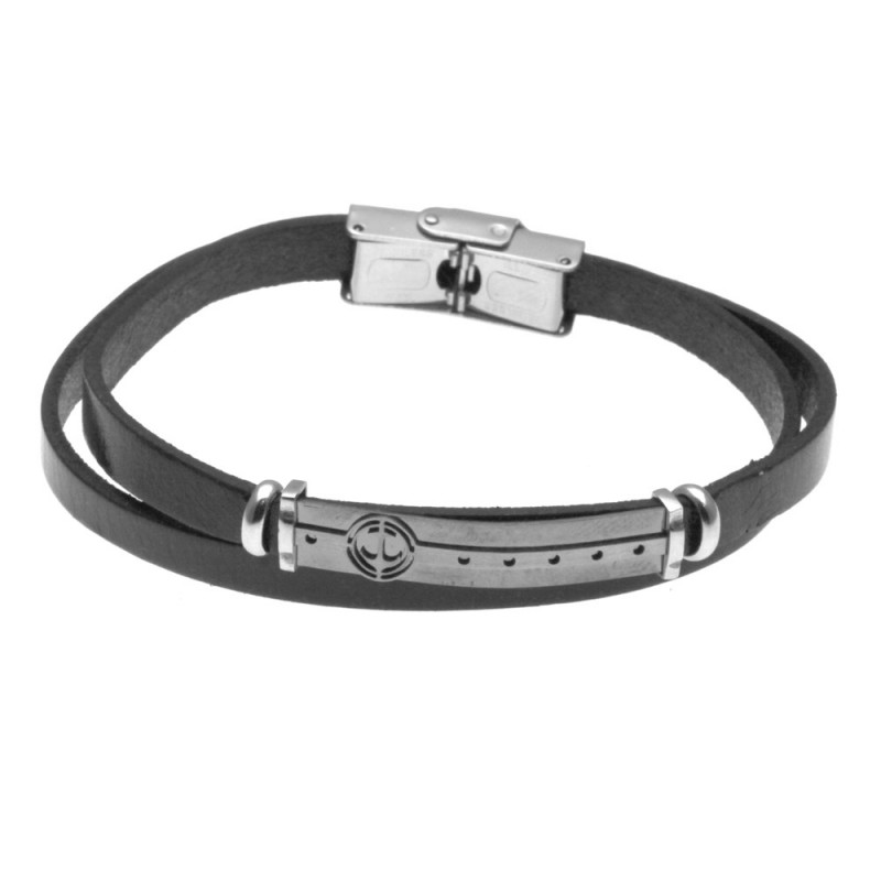 bracciale uomo in pelle con ancora