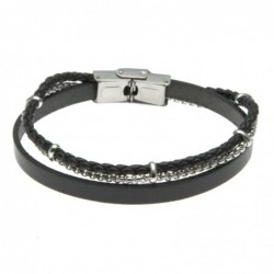 bracciale uomo in pelle e pietre