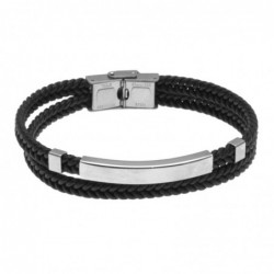 bracciale uomo in pelle con piastra per incisioni
