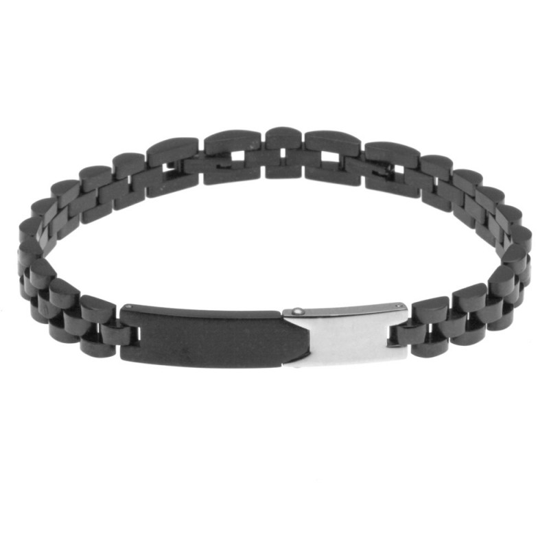bracciale uomo acciaio con piastra per incisioni