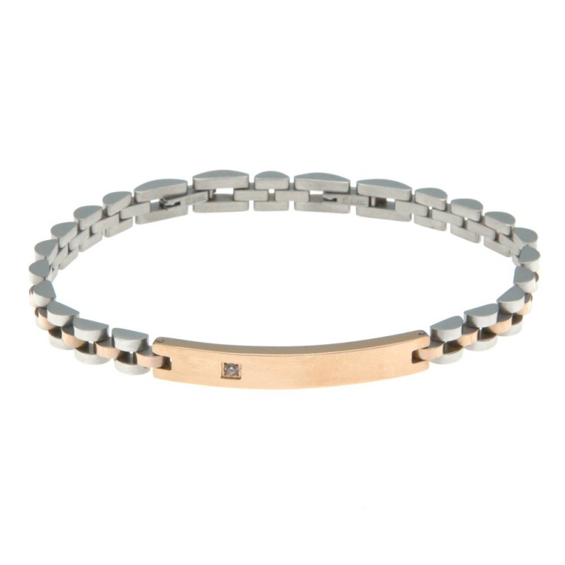 bracciale uomo acciaio con piastra per incisioni