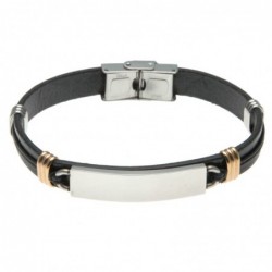 bracciale uomo in pelle con piastra per incisioni