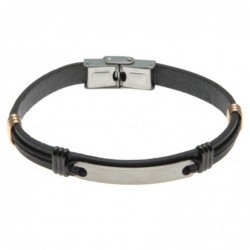 bracciale uomo in pelle con piastra per incisioni