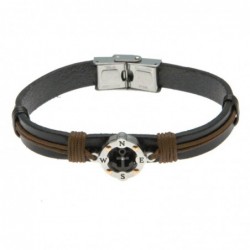 bracciale uomo con ancora in pelle