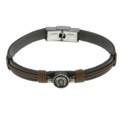 bracciale uomo con ferro di cavallo in pelle