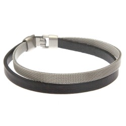 bracciale uomo pelle e maglia milano