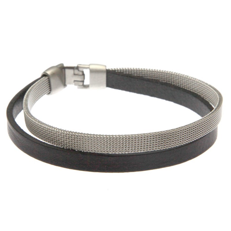 bracciale uomo pelle e maglia milano