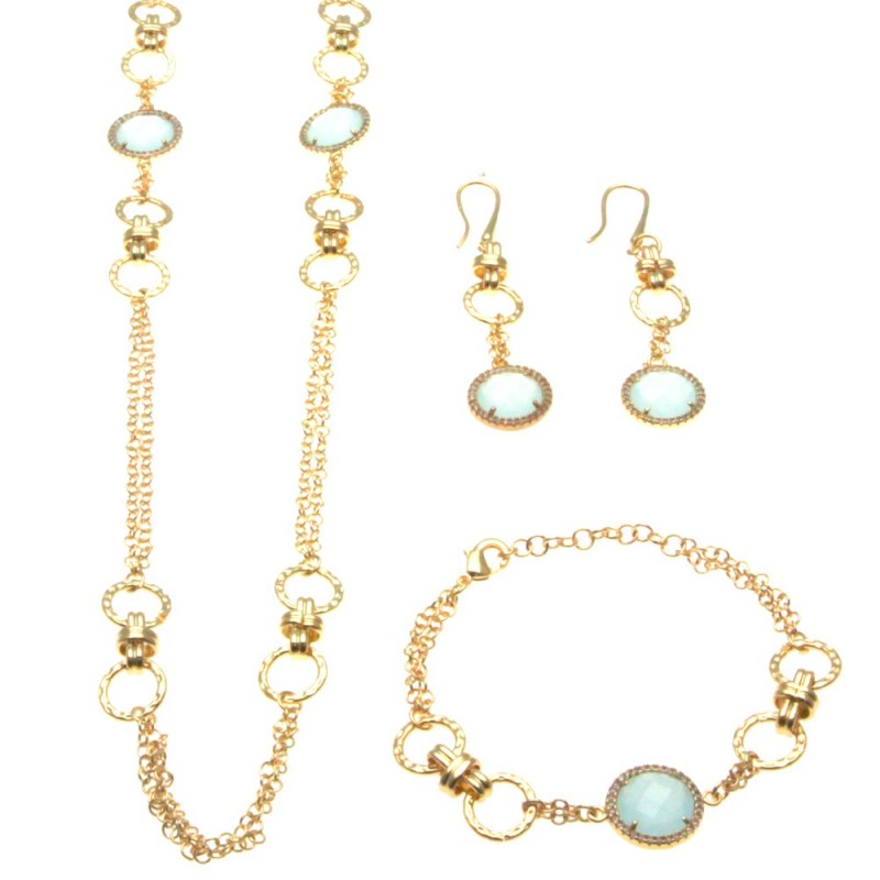 Parure donna in bronzo con cristalli