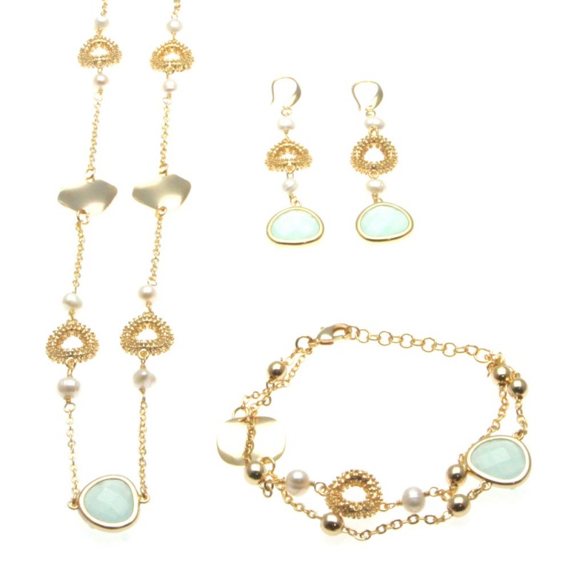 Parure donna in bronzo con cristalli