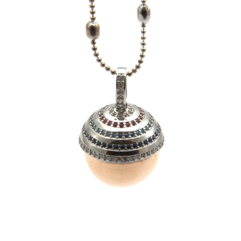 Chiama angeli collana in bronzo a ghianda multistrass