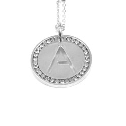 Collana con ciondolo lettera a in bronzo argento