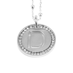 Collana con ciondolo lettera d in bronzo argento