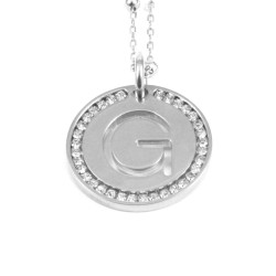 Collana con ciondolo lettera g in bronzo argento