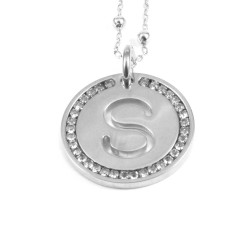 Collana con ciondolo lettera s in bronzo argento