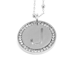 Collana con ciondolo lettera j in bronzo argento