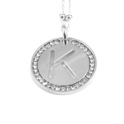 Collana con ciondolo lettera k in bronzo argento