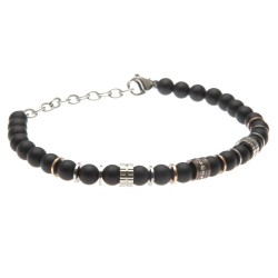 bracciale uomo in pietre dure e acciaio