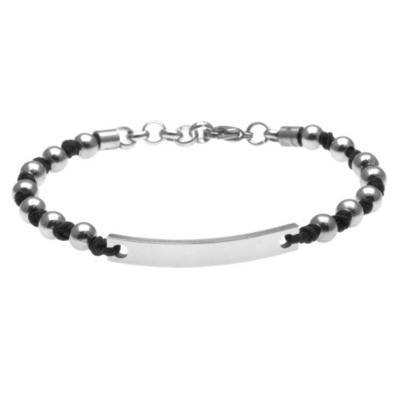 Bracciale in coton con piastra in acciaio per incisioni