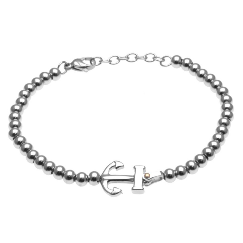 bracciale uomo con ancora in acciaio