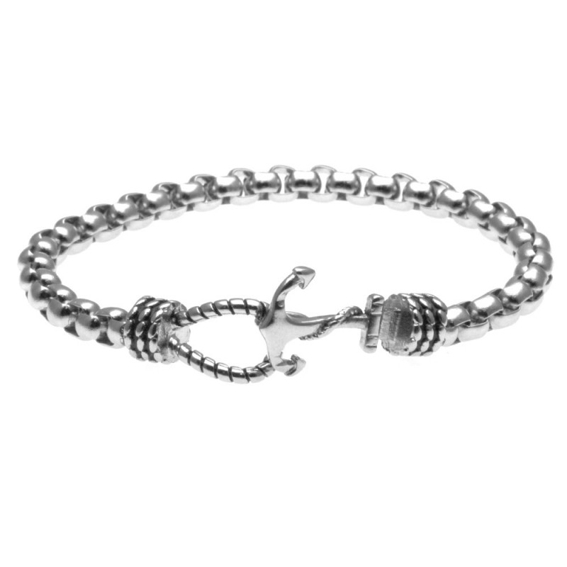 bracciale uomo con ancora in acciaio