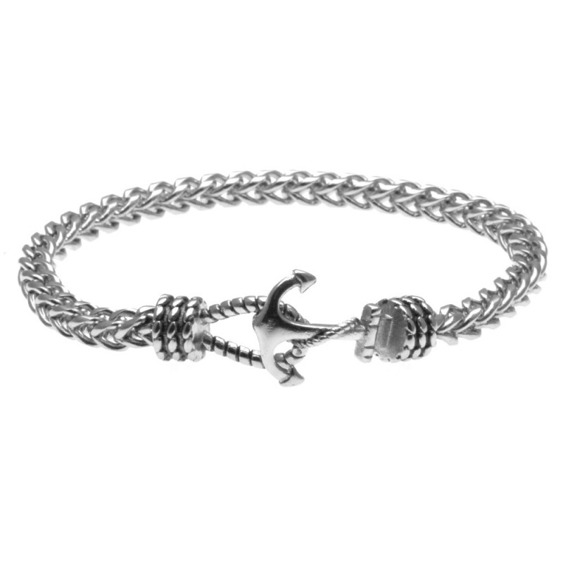 bracciale uomo con ancora in acciaio