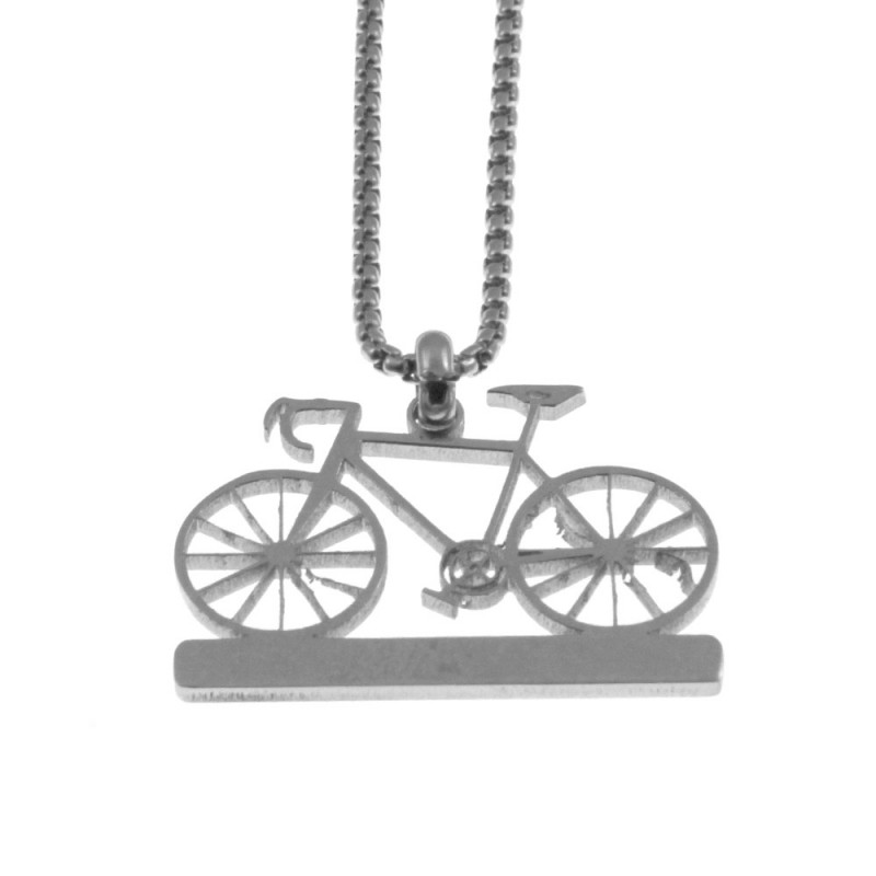 ciondolo con bicicletta in acciaio