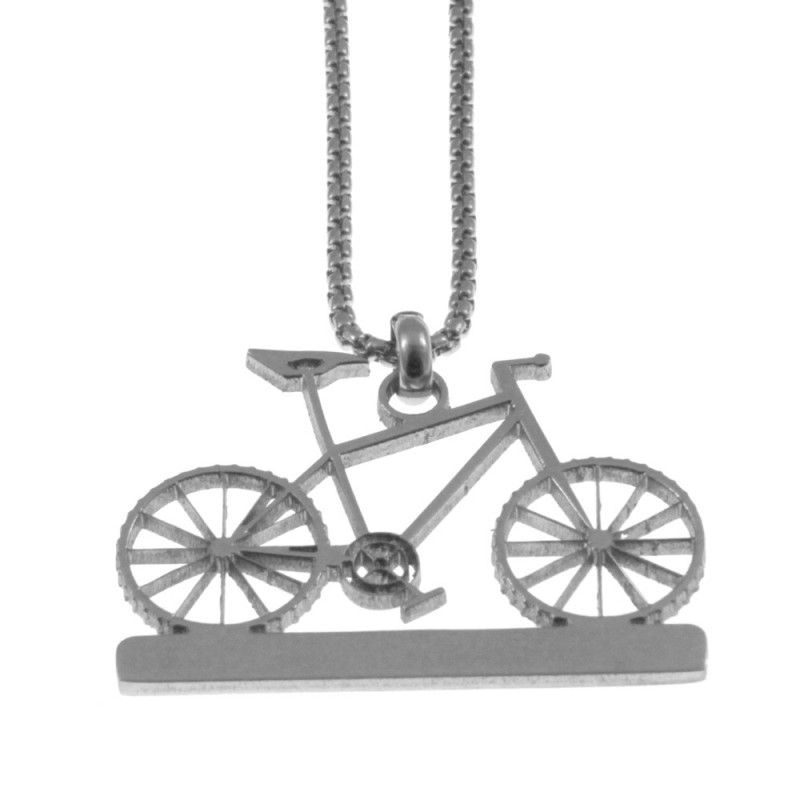 ciondolo con bicicletta in acciaio
